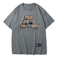 PJs Vigor Surf Retro Leopard print Logo Alphabet Casual Oversize Short Sleeve Couple Style Gray 20SSTS1017-P