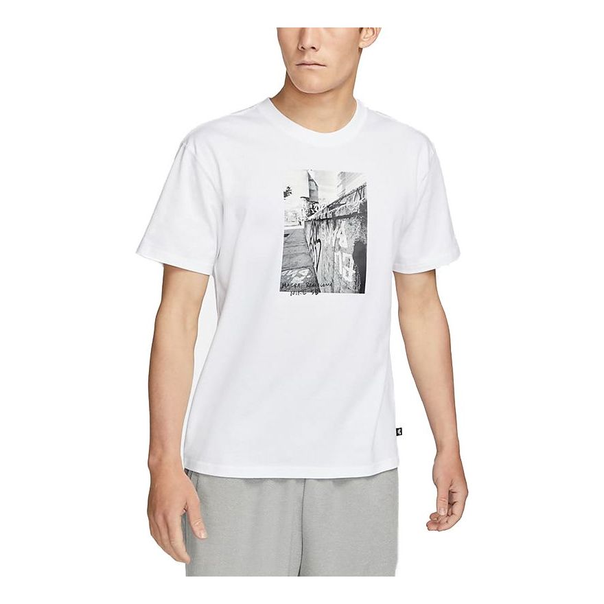 Nike SB Skateboard Sports Loose Round Neck Short Sleeve White DJ1217-100