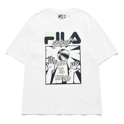 FILA FUSION Casual Sports Basketball Loose Round Neck Short Sleeve White T11M125115F-WT