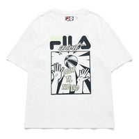 FILA FUSION Casual Sports Basketball Loose Round Neck Short Sleeve White T11M125115F-WT