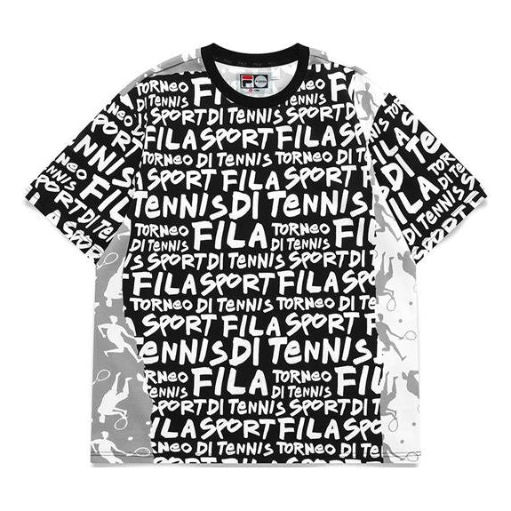 FILA FUSION Alphabet Full Print Sports Short Sleeve Black T11M121116F-BK