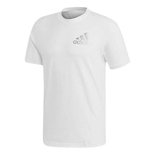adidas Training Sports Solid Color Round Neck Short Sleeve White DX7722