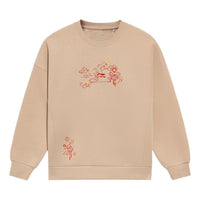 (WMNS) Li-Ning Chinese Culture Embroidered Logo Sweatshirt 'Khaki' AWDS374-1