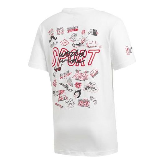 adidas Graffiti Printing Short Sleeve White FN1731