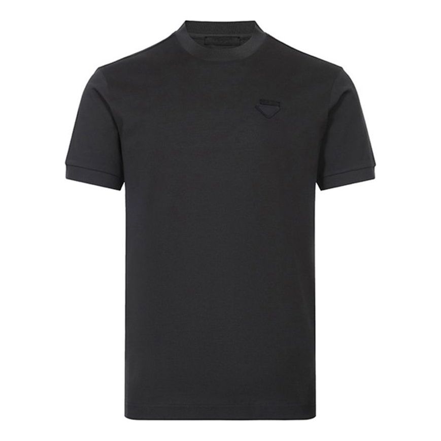 Men's PRADA Logo Round Neck Short Sleeve Gray UJN452-XGS-F0170-S-181