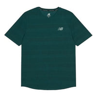 New Balance Men's New Balance Logo Printing Round Neck Pullover Sports Short Sleeve Green AMT13277-MTL