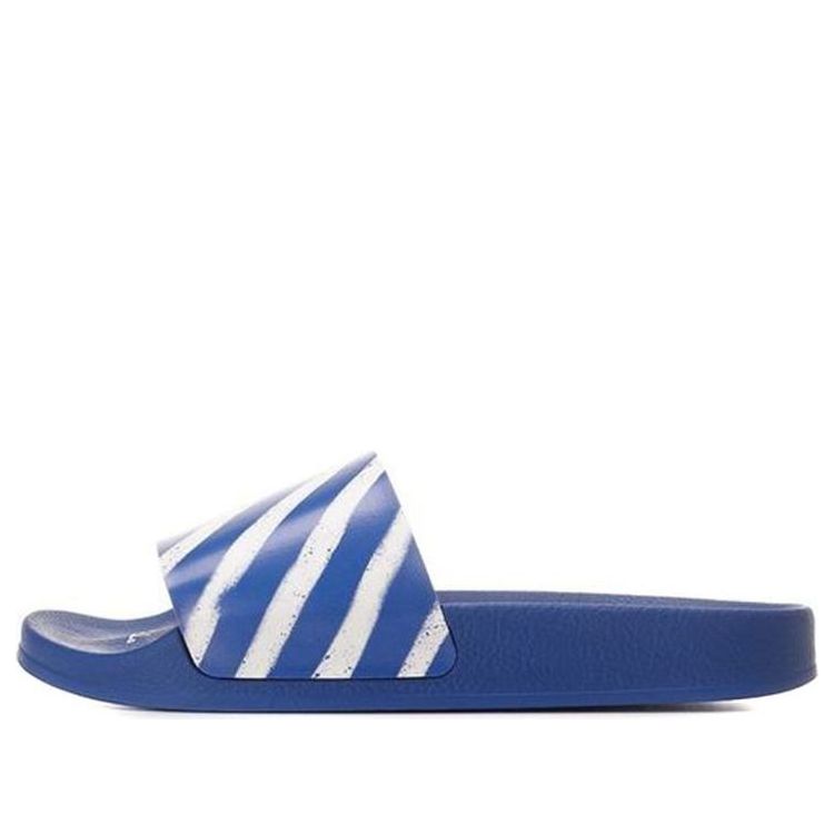 Off-White Diag Stripe Slippers Blue/White OMIC001S21MAT0024501