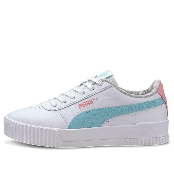 (GS) PUMA Carina L Casual Board Shoes White/Blue/Pink 370677-06
