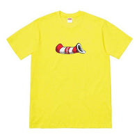 Supreme FW18 Cat in the Hat Tee Yellow Short Sleeve Unisex SUP-FW18-1201