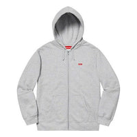 Supreme SS19 Small Box Zip Up Sweatshirt Chest Small Label Zipper Unisex Gray SUP-SS19-10552