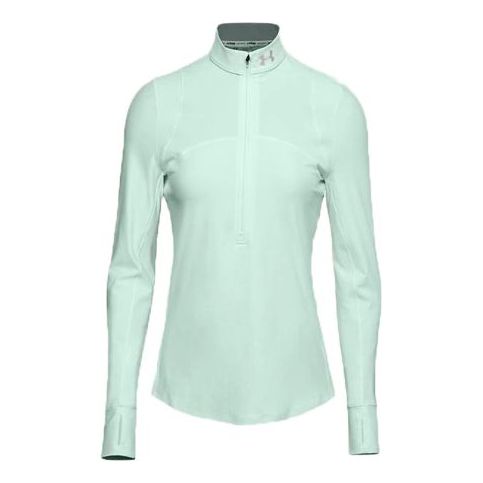 (WMNS) Under Armour Qualifier 1/2 Zipper Sports Long Sleeves T-shirt Blue 1326512-403