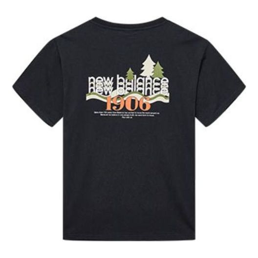 New Balance Logo Graphic T-Shirt Asia Sizing 'Black White' AMT22367-BK