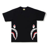 BAPE Shark Printing Round Neck Loose Short Sleeve Unisex Black 1G80-110-044