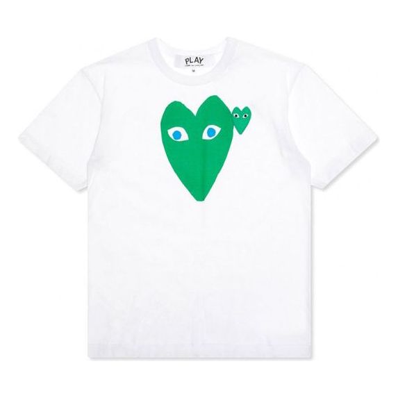 COMME des GARCONS PLAY Blue Eye Logo Tee 'White Green' AZ-T089-051-1