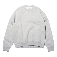 Nike Lab Fleece Crew Solid Color Stay Warm Sports Round Neck Pullover Gray DA0318-050