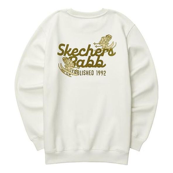 Skechers Letter Printed Crew Sweater 'White Gold' L423U073-0074