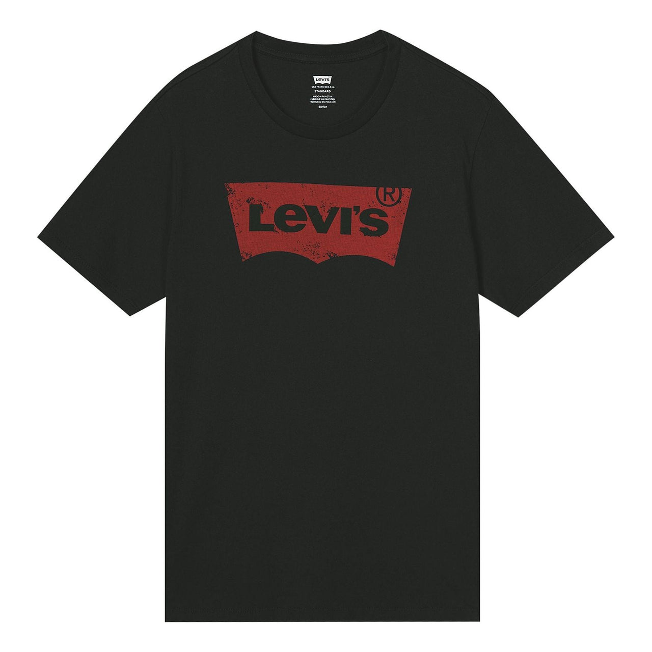 Men's Levis Pure Cotton Round Neck Classic Logo Short Sleeve Black 17783-0198