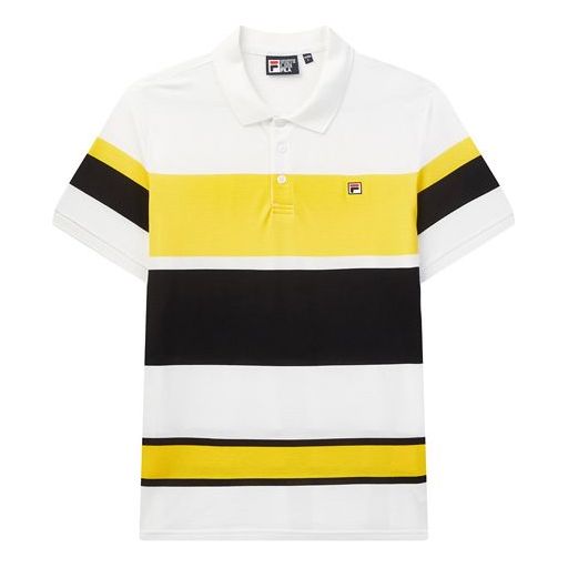 FILA Stripe Sports Short Sleeve POLO White F11M028164F-WT