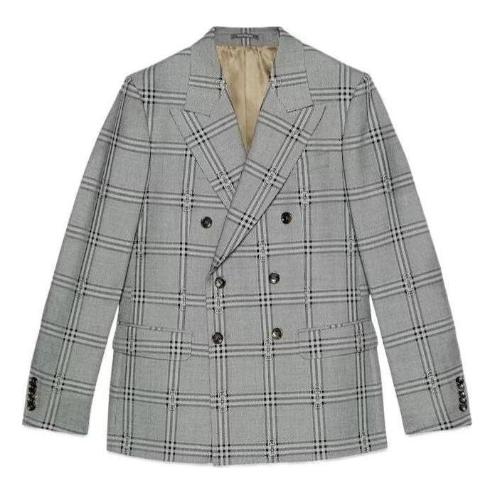 Gucci Horsebit Check Wool Jacket 'Grey Black' 770378-ZAOPD-1016