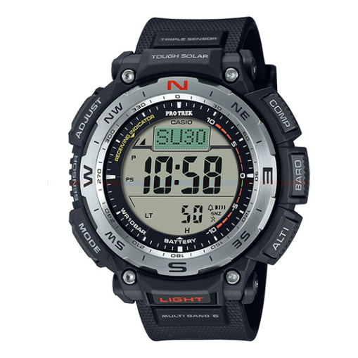 Men's CASIO PRO TREK Series Waterproof Quartz Fashion Sports Resin Strap Watch Case 100 Meter Waterproof Black Mens PRW-3400-1JF