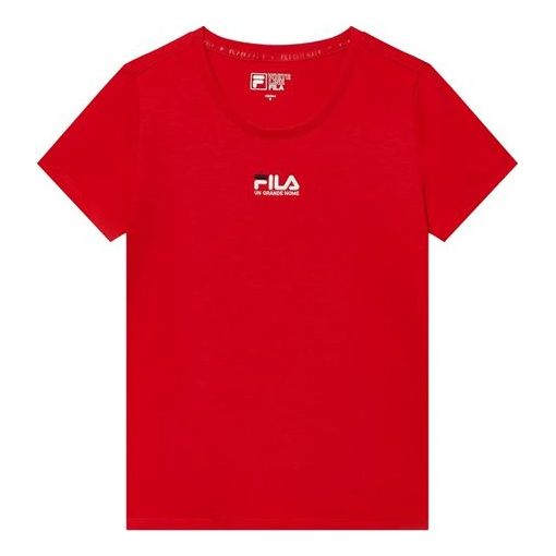 (WMNS) FILA Short Sleeve 2019 Minimalistic Embroidered Short Sleeve T Unisex Red F11W928108FRD