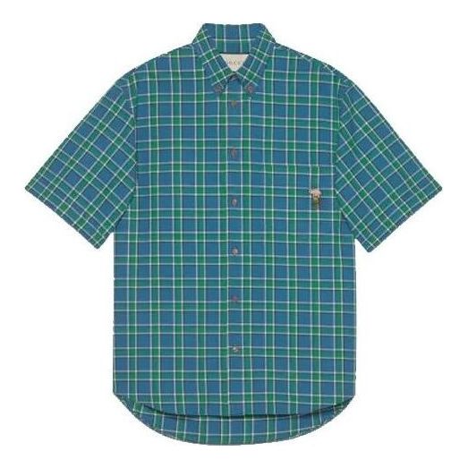 Gucci Embroidery Emblem Piggy Shirt 'Blue' 626093-ZAE00-4222