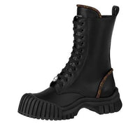 (WMNS) LOUIS VUITTON LV Circle Ruby Flat Ranger Boots 'Black with Brown Monogram' 1AB12T