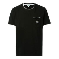 Men's KENZO SS21 Embroidered Pocket Round Neck Short Sleeve Black F755TS0014BA-99