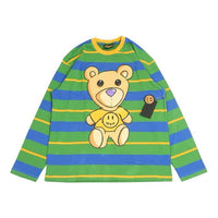 Drew House Stripe Round Neck Long Sleeves Unisex Green DR0147