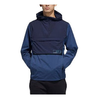 adidas M Tec Anorak Contrasting Colors Pocket Splicing Sports hooded Logo Jacket Blue GN0789