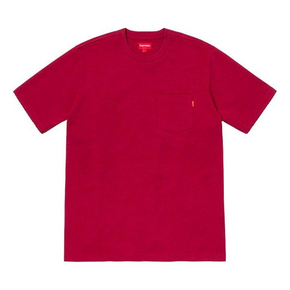 Supreme SS19 S/S Pocket Tee Maroon Short Sleeve Unisex Red SUP-SS19-107