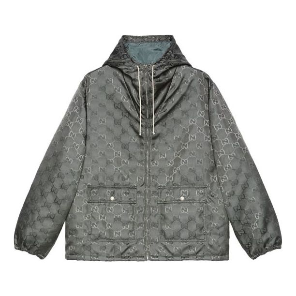 Gucci FW21 Off The Grid Series Full Print Zipper hooded Jacket 'Grey' 657792-ZAEBN-1126