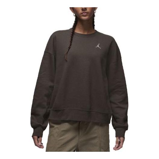 (WMNS) Air Jordan Brooklyn Fleece Crewneck Sweatshirt 'Brown' FN4491-220