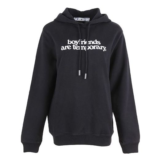 (WMNS) Off-White Alphabet Slogan Hoodie Black OWBB035F20JER0041001