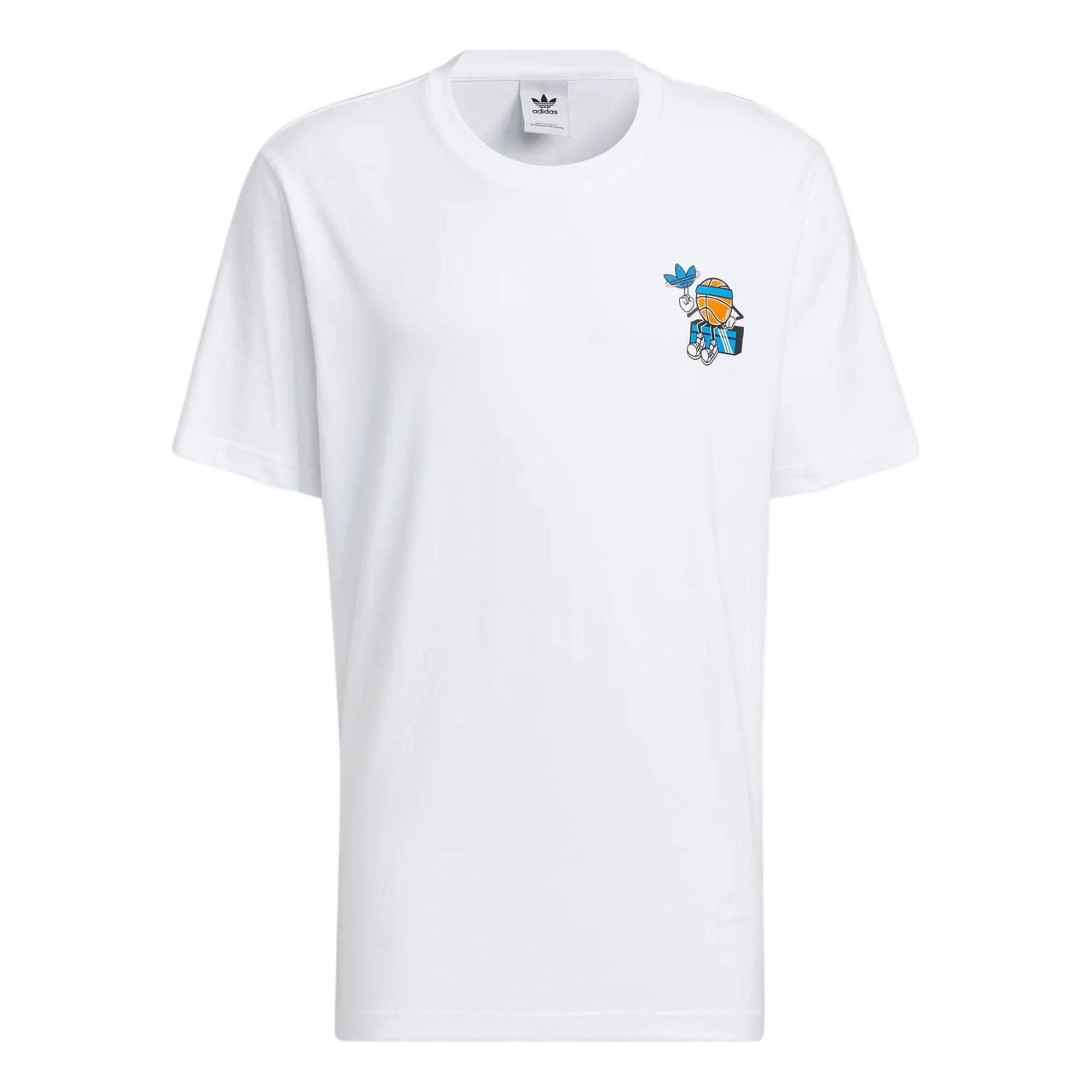 adidas originals Cartoon Alphabet Pattern Round Neck Casual Short Sleeve White H49570