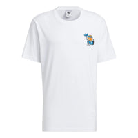 adidas originals Cartoon Alphabet Pattern Round Neck Casual Short Sleeve White H49570