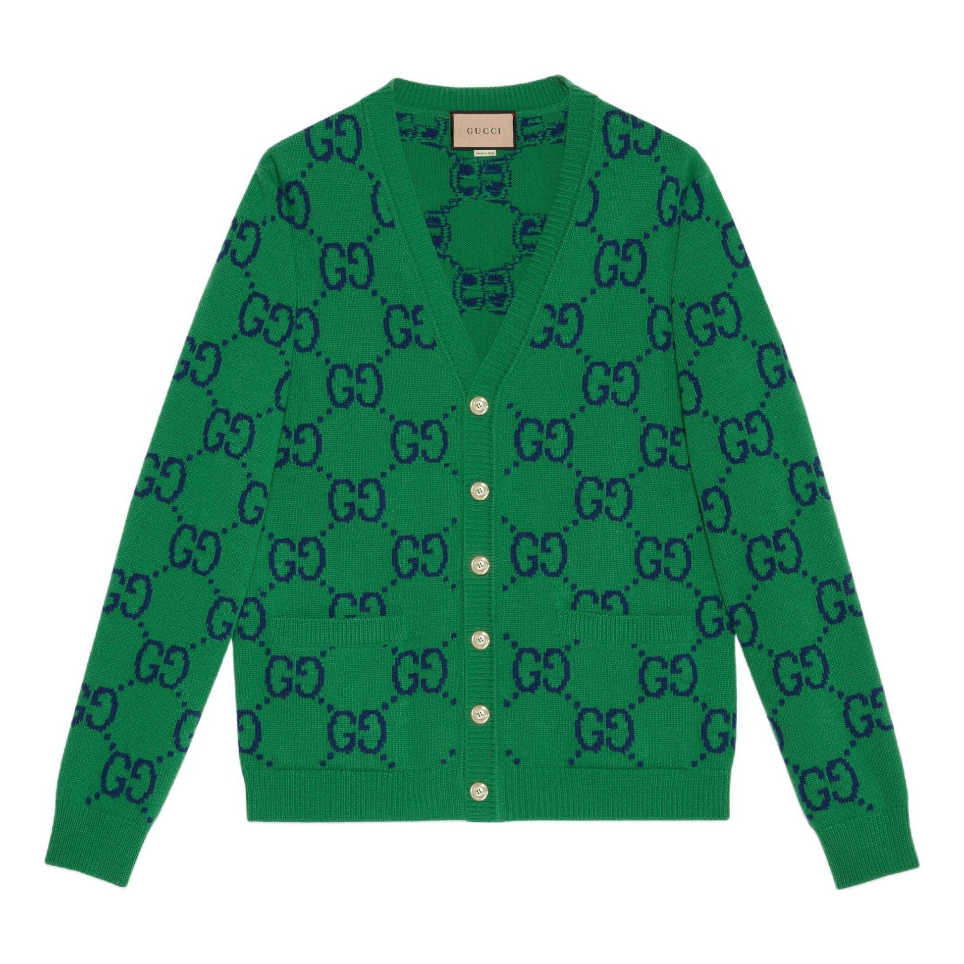 Gucci GG Knit Cardigan 'Green Blue' 674043-XKB3V-3129
