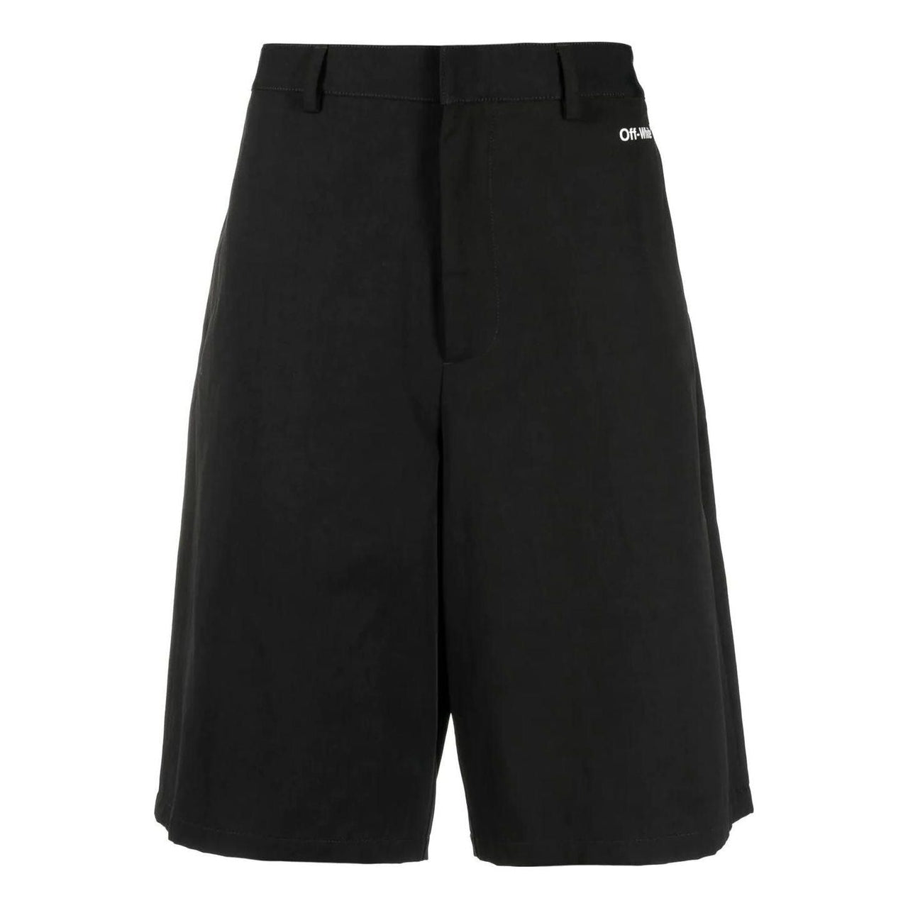 Men's Off-White FW22 Solid Color Pattern Printing Straight Shorts Black OMCB071C99FAB0011001