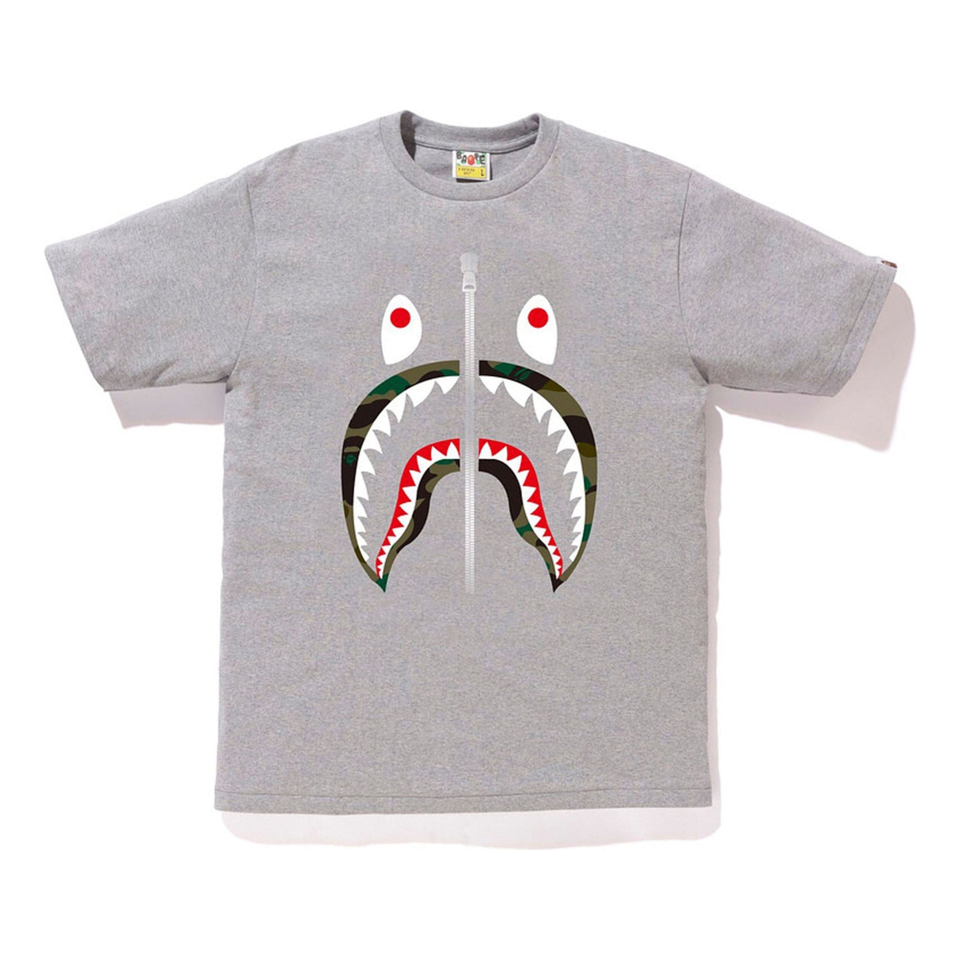 BAPE 1st Camo Shark Tee Tee Grey/Green BAPE-SS18-050