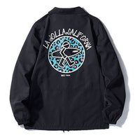 PJs Vigor Leopard print Surf Printing Coach Jacket Unisex Black 20SSJK1006-P