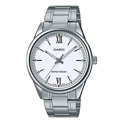Casio Dress Minimalistic Stainless Steel Analog Watch 'White Silver' MTP-V005D-7B22021