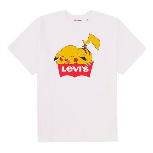 Levis x Pokmon Crossover Pikachu Printing Round Neck Short Sleeve Unisex White 59194-0002