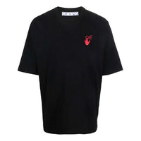 Off-White FW21 Logo Round Neck Short Sleeve Ordinary Version Black OMAA119F21JER0251025