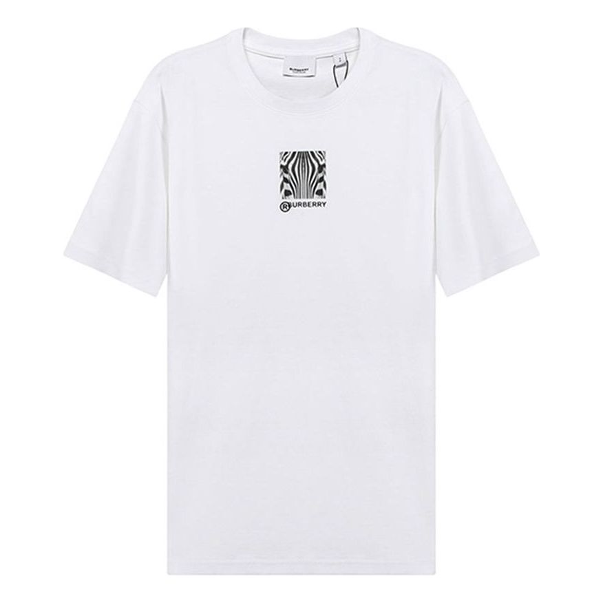 Burberry Montage Printing Round Collar Male White 80309261