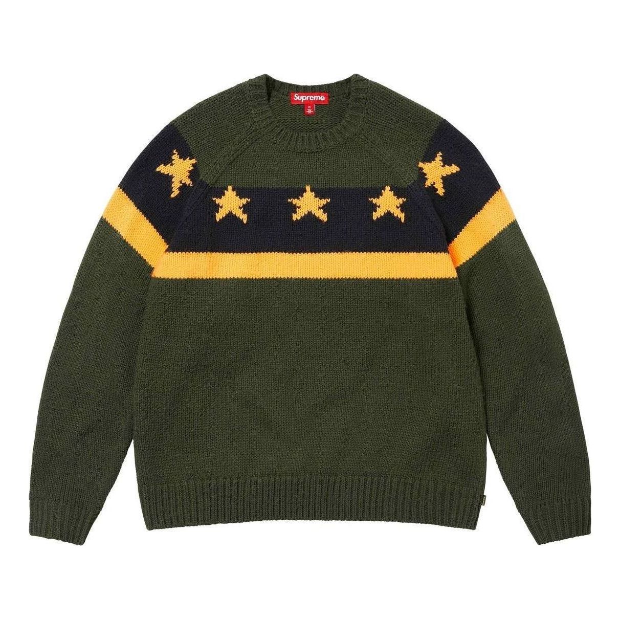 Supreme Stars Sweater 'Olive Green Black Yellow' SUP-SS24-136