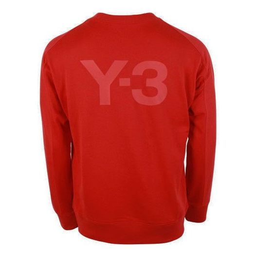 Men's Y-3 Back Logo Printing Round Neck Pullover Red FJ0352