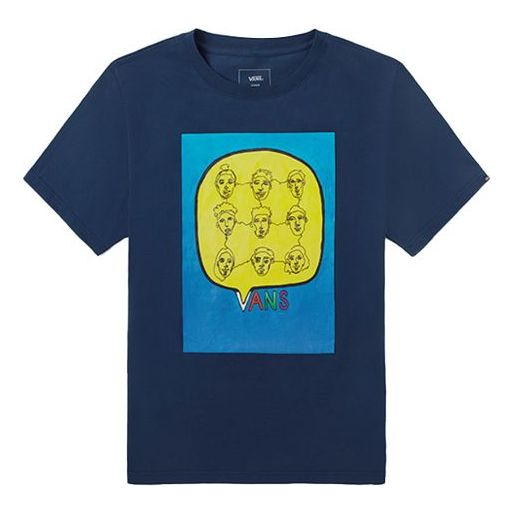 VansxFxxl Dogg Printing Short Sleeve Couple Style Navy Blue VN0A4RATLKZ1