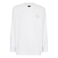 Men's FENDI SS21 Solid Color Long Sleeves White FY1078A6P1F0QA0