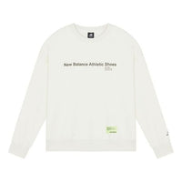New Balance Alphabet Logo Printing Sports Round Neck Pullover White AMT21360-IV