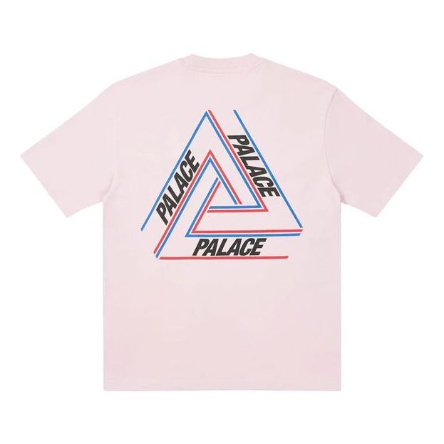 PALACE Basically A Tri-freg Pink Alphabet Printing Round Neck Short Sleeve Unisex P20TS006
